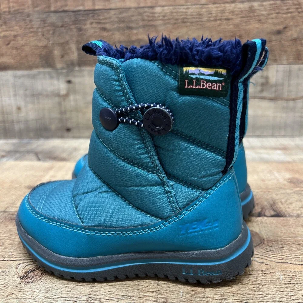 LL Bean Tek 2.5 Primaloft Toddler Teal Winter Snow Boots Size 7